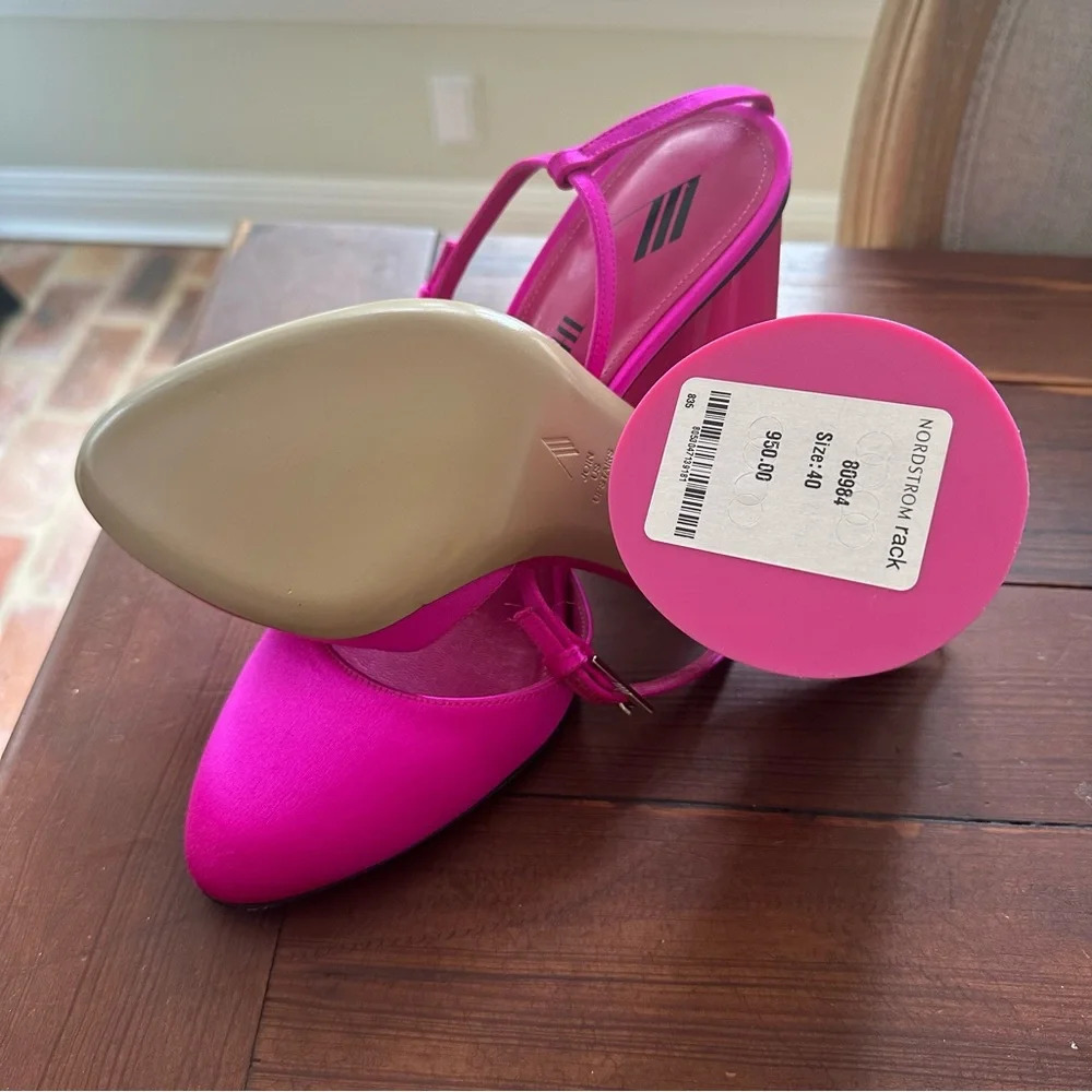 The ATTICO Luz Satin Fuschia Slingback NWT - Picture 8 of 10